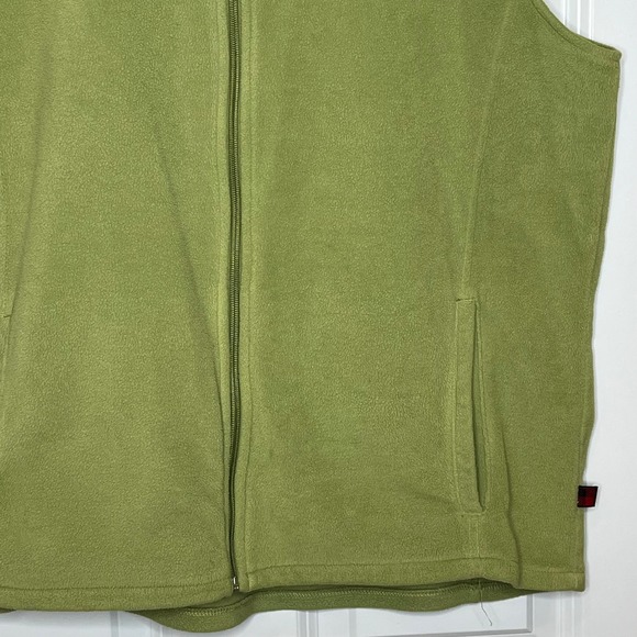 Woolrich Womens Fleece Vest XL Aloe Green Full Zip Sleeveless Jackett Vest - Picture 4 of 6